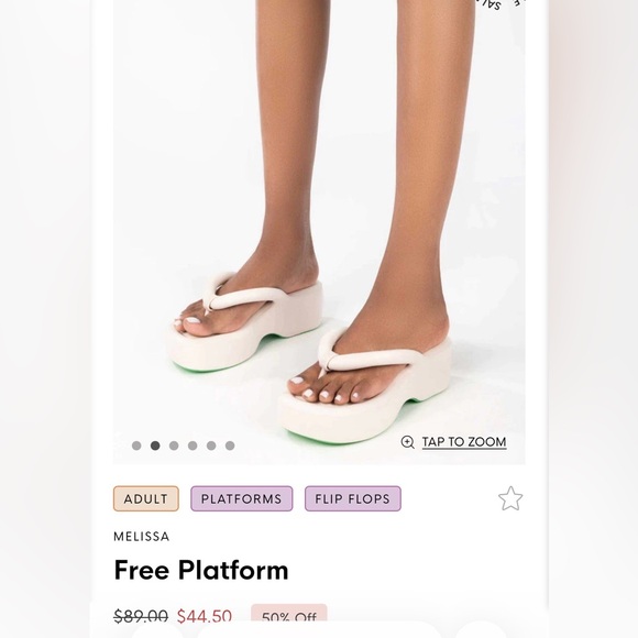 NWOT Melissa Women's Light Purple Platform Sandals - Picture 7 of 7